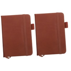 Operitacx 2pcs Notebook Cute Memo Notepads Checklist Notepad Pocket Notepad Small Ruled Notepad College Ruled Notepad Small Memo Pads Small Journal Business Conference Notepad Brown Pu
