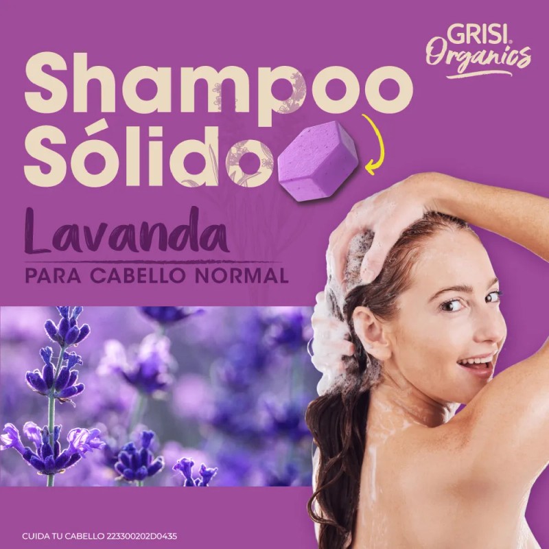 Grisi Organics, Shampoo Sólido Lavanda, 75 Gr