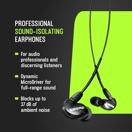 Shure Auriculares Aislantes de Sonido SE215-K, Color Negro