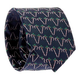 SHIPITNOW Christmas Tie Jacquard - Candy Cane Tie - Candy Tie - Christmas Eve Tie, navy