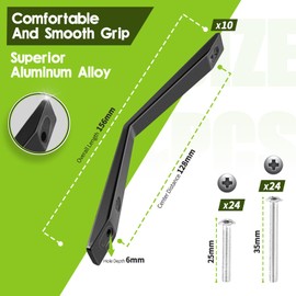 Niviy 10 Pack Cupboard Handles Kitchen Door Handles, 128mm Hole Centre Metal Handle Furniture Drawer Pulls Wardrobe Knobs