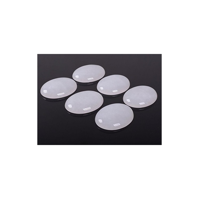 40x30mm Oval Cabochon CAB Flatback Semi-Precious Gemstone Ring Face (White