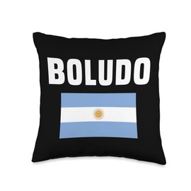 Boludo Argentinian Flag Funny Argentinian Saying Humor Throw Pillow