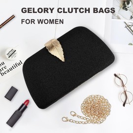 Gelory Evening Bag - Small Clutch Purses for Women Wedding - Women's Evening Handbags Formal Crossbody Evening Clutch-Black