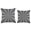 Star Effect Geometric Symmetrical Pattern Black Cut Out Throw Pillow