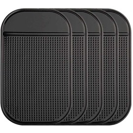 Car Dashboard Non Slip Mat, 5-Pack Anti-slide Sticky Extra-thick Dash Pad for Radar Detector, Cell Phone, Keys, Glass, Mirrors, Metal, GPS, Coins，anti slip dashboard mat，dashboard mat anti slip