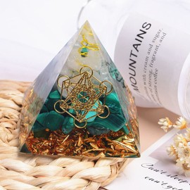 Handmade Orgonite Pyramid, 60mm Amethyst Crystal Sphere with Amethyst Natural Cristal Stone Orgone Energy Healing,Crystal Orgonite,Yoga Energy Generator Crystals