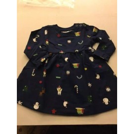 Hanna Andersson New Hanna Andersson Navy Blue Christmas Holiday Long Sleeve Dress Sz Us 12-18mos