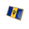 vmcoatdu Barbados Flag Rectangle Pin Badge International Travel Brooch Metal