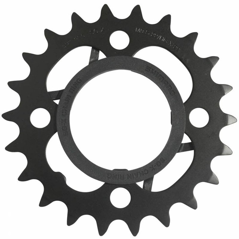 Shimano Y1ME98020 Chainring, 22T & Chain Protector, Black
