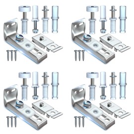 Bi-fold Door Hardware Repair Kit - 4 Pack Closet Door Hardware Set for 24 36 72 inch Track Folding Doors Accordian Pantry Hardware Replacement Parts Include Tops & Bottom Pivots, Bracket & Guide Wheel