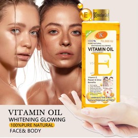 Vitamin E Oil for Face and Body, 70000 IU, Pure Natural 100% Natural Anti-Aging Face Body Massage Oil Vitamin E Featuring 1000ml/35.19oz Orange Papaya Ingredients