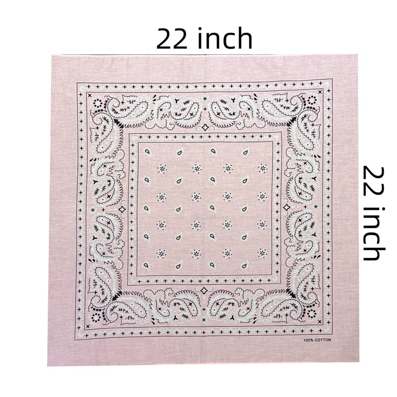 Vamqor 100% Cotton 10 Pack Fine Bandanas(Pink)