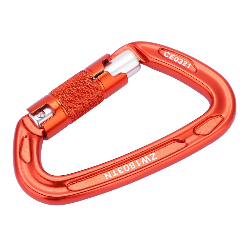 25KN Safety Lock D Buckle Outdoor Rock Climbing Rescue Carabiner