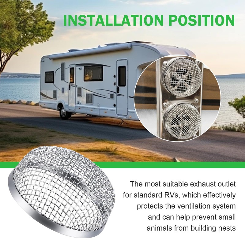 CyperFair 2 PCS RV Furnace Vent Screen, Debris-proof Stainless Steel