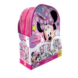Lisciani - MINNIE COLOURING AND DRAWING SCHOOL - Creative Kit for Kids - Includes 4 Wipe-Clean Boards, Colored Pens, Stickers - Portable Backpack - Promotes Creativity and Manual Dexterity