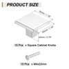sourcing map 15Pcs Square Cabinet Knobs, 1.2 Inch Square Kitchen