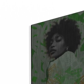 Luxe Metal Art 'Greenie' by NUMA Art Metal Wall Art, 16" x 24"