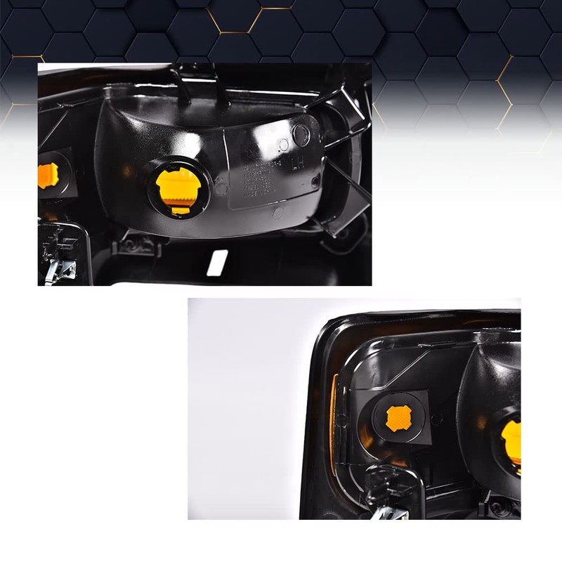PIT66 Headlight Trim Bezel with Parking Turn Signal Light,Compatible with