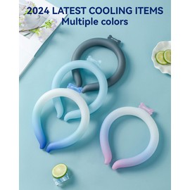 Neck Cooling Tube Wraps Neck Ice Pack Wrap Neck Coolers for hot Weather Gel Reusable Wearable Ice Ring Neck Cooler Personal Gel Cooling Neck Wraps for Summer Heat Hot Flashes Freezer Below 64.4℉