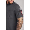 ChefUniforms.com Men's Performance Stretch Chef Coat With Zipper Closure (Pewter/Black,