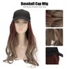 Baseball Cap Wig Women Fashionable Adjustable Hat Synthetic Long Wavy