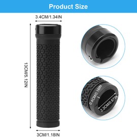 ZMDMAH Bicycle Grips, Ergonomic Handlebar Grip with Non-Slip Texture, 130 mm, Universal Bicycle Handles, Suitable for Mountain Bike, Road Bike, Folding Bike, City Bike, Scooter Bicycle Handlebars