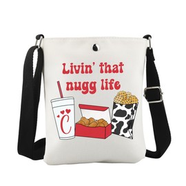 WCGXKO Livin that Nugg Life Crossbody Bag Chicken Nugget Gift Jesus Chicken Gift Chicken Tender Gift (Nugg Life Cro)