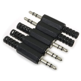 E-outstanding 3.5mm Stereo Male Connector 5 PCS 3 Pole 1/8" 3.5Mm Solder Type TRS Male Plug DIY Cable Connector for Repair Headphone