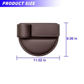 KHGUZ Leather Car Seat Gap Filler Organizer, Adjustable Vehicle Side Gap Storage Box, Auto Front Seat Crevice Catcher for Phones, Glasses, Keys, Universal for SUV, Sedan, Truck (Brown)