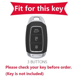 KUNIO Key Case Suitable for Hyundai i30 i10 Kona Encino Solaris Azera Grandeur Ig Accent Santa Fe TPU Protective Key Cover Key Case 3 Buttons A Blue
