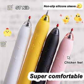 LSLSHY Cute Gel Pens 8Pcs Chicken And Bird 0.5mm Fine Point Black Ink Pens