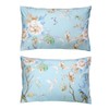 FADFAY Floral Bedding Shabby Blue Bird Print Bed Sheet Set