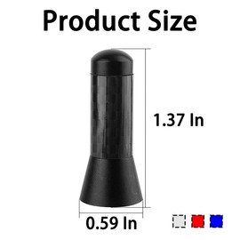 Car Short Antenna, 3.5cm Aerial Universal Car Stubby Antenna, Carbon Fiber Car Mini Antenna with Aluminum Alloy Threading, Antenna Replacement Accessories for FM AM Radio Reception (Silver)