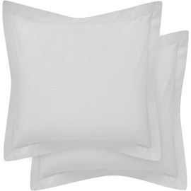 Comfort Beddings Premium Quality Pillowcovers 100% Cotton Blend Square Pillow Cases Pack Of 2 - Silver (Continental/Square Size 65 x 65 CM)