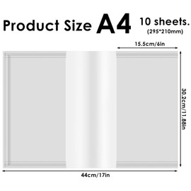 Book Cover A4 Transparent, Pack of 20 Notebook Covers A4 Transparent, Book Cover & Envelope Transparent for School Books, Waterproof Book Cover for Home Office School