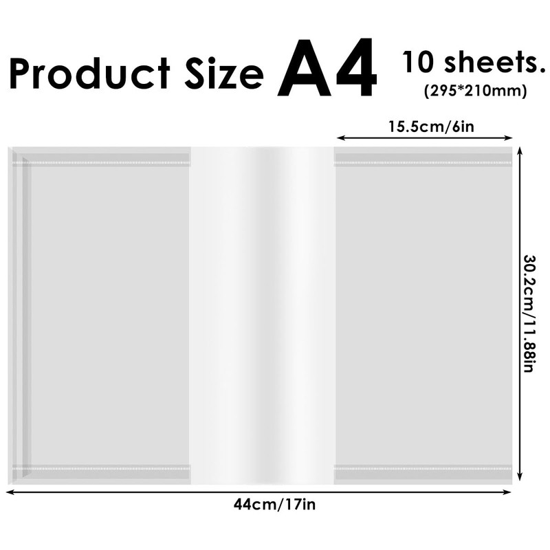 Book Cover A4 Transparent, Pack of 20 Notebook Covers A4