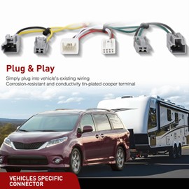 Nilight 4 Pin Trailer Wiring Harness Kit 56106 Vehicle Standard 4 Way Connector Custom for 2011 2012 2013 2014 Toyota Sienna, 2015 2016 2017 2018 2019 2020 Sienna SE Simple Fit Tow Hitch Harness