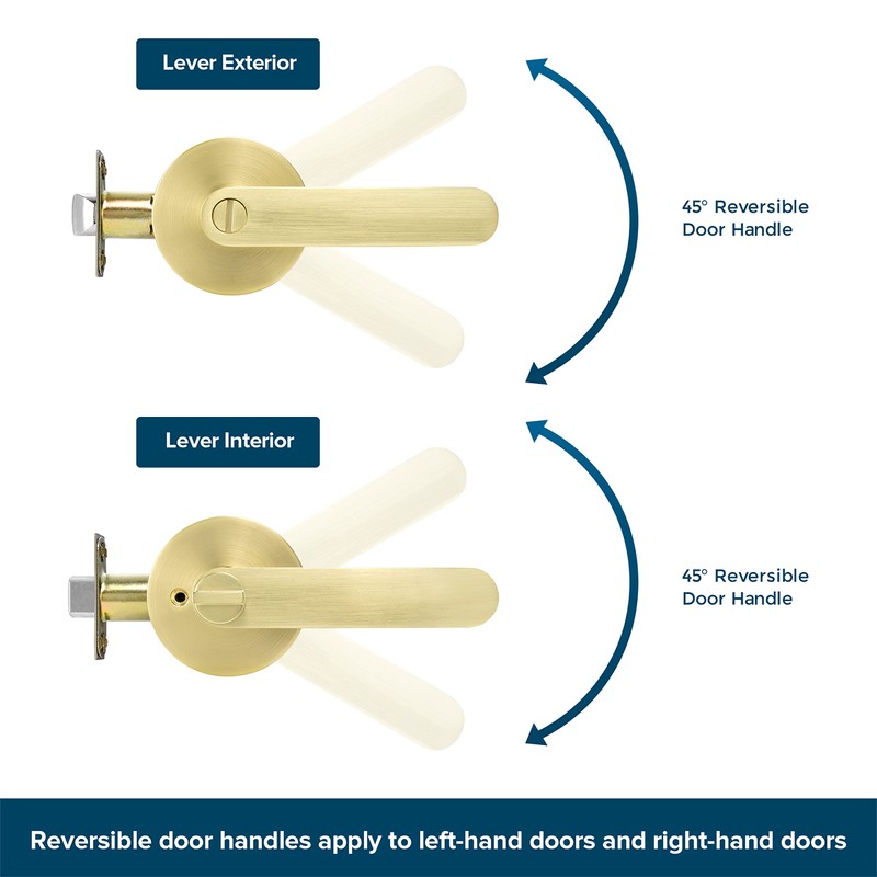 Leydebong 4 Pack Privacy Door Lock Door Handle Lever Keyless