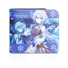 G-Ahora Boys Genshin Impact Leather Wallet Biofold Anime Credit Card Holder Ganyu Foldable Wallet, Ganyu, Foldable Wallet.