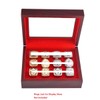 JunningGor 12 Holes Championship Big Heavy Ring Display Case Wooden