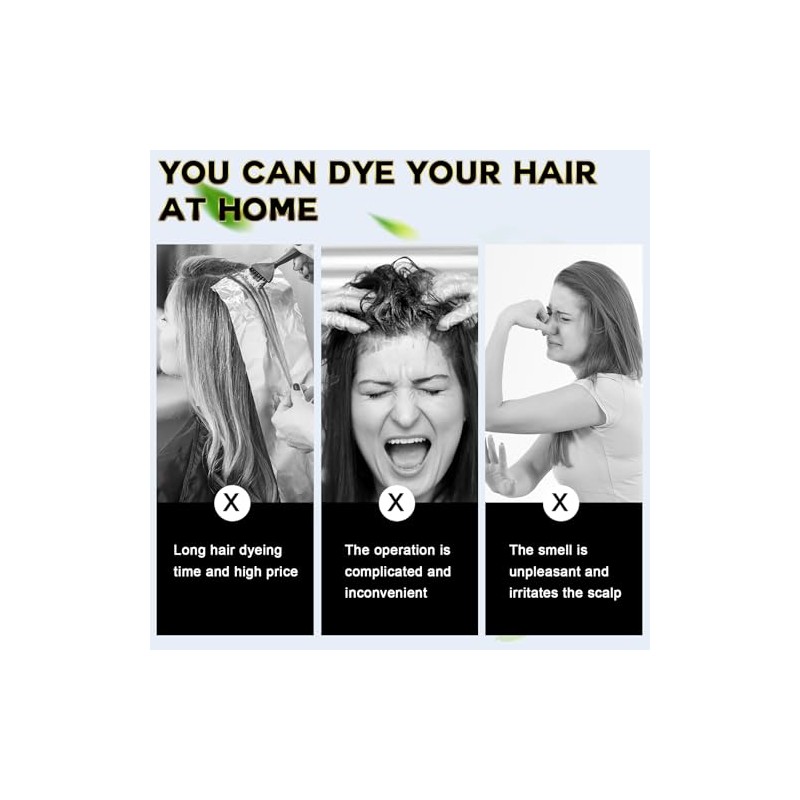 Champú para teñir el cabello 3 en 1 para cabello