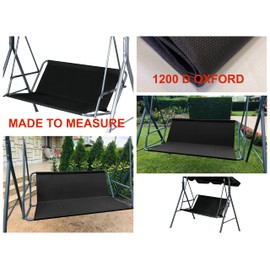 Replacement Swing Seat Cover Black Garden Swing Seat Cover Hammock Chair Garden Furniture Swing Chair (138cmx52cmx52cm-BLACK)