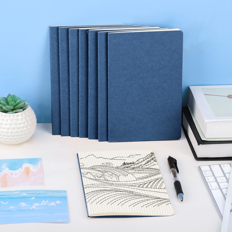 Yarotm Notebook Dotted A5 Pack of 8 Notepad 14 x