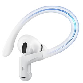 Gcioii Memory Titanium Alloy Ear Hooks for AirPods Pro 3, AirPods Pro 2, AirPods Pro & AirPods 3, Anti-Slip Sport Accessories [Added Anti-Lost Lanyard] Comfortable Secure Fit, White