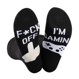WCGXKO Funny Gamers Merch Gaming Socks For Gaming Lovers Retro Gaming Gift Funny Daddy Gamer Father's Day Gift (I'M GAMING CA)