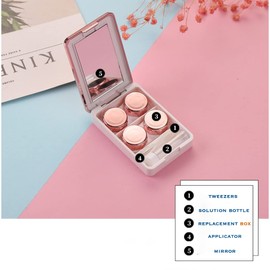 VORDRASSIL MC2 Contact Lens Case with Manual Contact lens Cleaner Machine, Portable Contact Box with Mirror Tweezers Remover Tool Solution Bottle for Daily Outdoor Travel. (Rose)