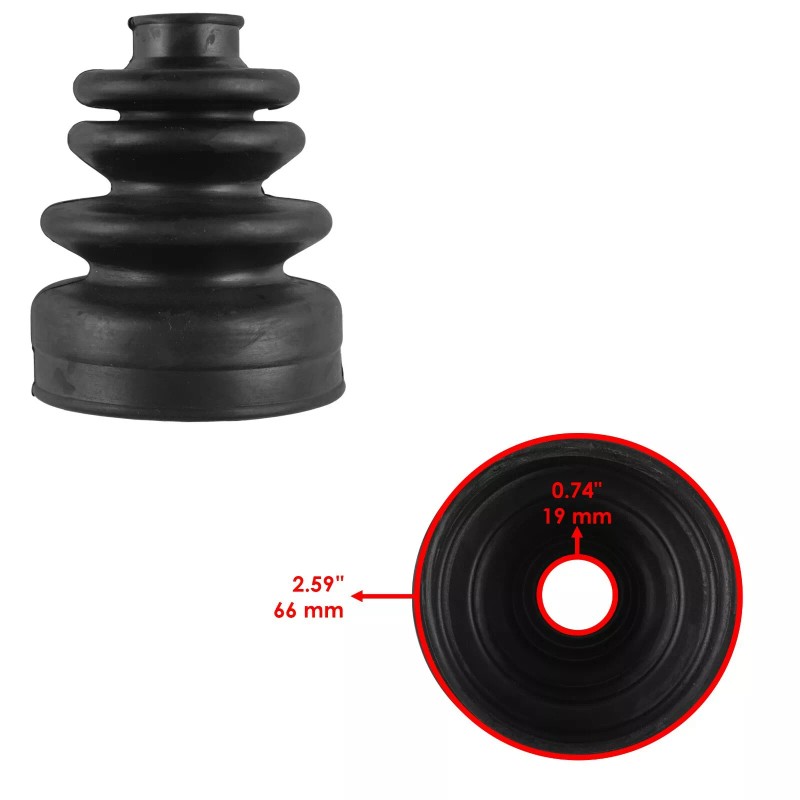 Caltric 2 Front Axle Inner Outer CV Boot Kits for