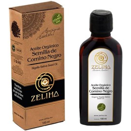 Aceite Orgánico de Semilla de Comino Negro ZELIHA, 100% Puro, Semilla Nigella Sativa Prensado en Frío, 100ml, Metabolismo