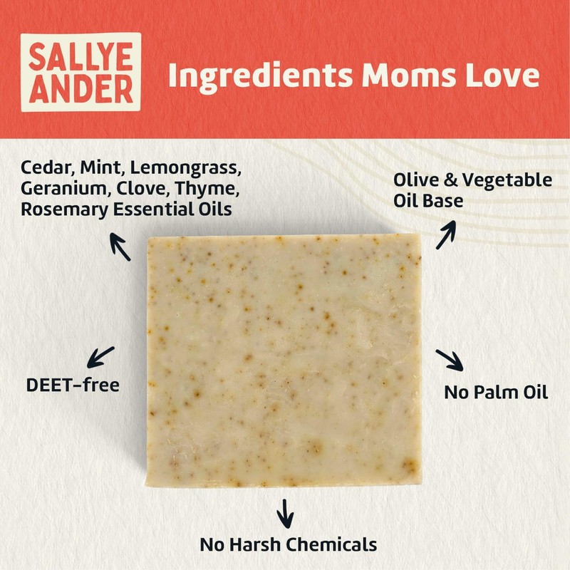 SallyeAnder No-Bite-Me Soap - Bug Repellent Soap - 1 Bar